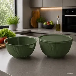 3in1 Rührschüssel + Sieb + Deckel-030002250-grün