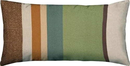 Erwin Müller Wendekissenbezug Feinbiber Streifen braun-grün Größe 40x80 cm