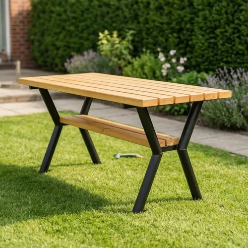 REKORD Gladiator Tek Gartentisch 170 x 65 cm