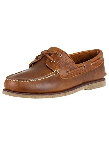 Timberland Mens Boat Shoe Sahara 9.5 Wide Fit - Herren Halbschuhe mit handgenähtem Design und 360°-Schnürsystem, ideal für Komfort und Stil auf dem Wasser oder an Land. Umweltfreundlich hergestellt nach den Standards der Leather Working Group.