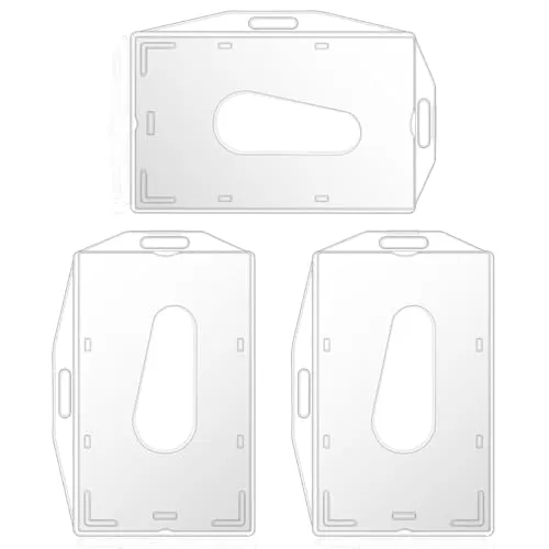 vgggrd 3 Stück Ausweishüllen, ID Kartenhalter, Transparente Kartenhalter mit Daumenausschub, Strapazierfähiger Ausweishalter, Horizontaler und Vertikaler, Hartplastik für Ausweise, Kreditkarten