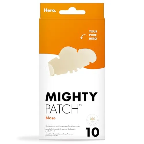 Hero Cosmetics Mighty Patch für die Nase - Stifte & Roll-Ons: Hydrocolloid Pickel-Pflaster für die Nacht, absorbiert Unreinheiten in 6-8 Stunden und verbessert das Hautbild ohne Irritationen.