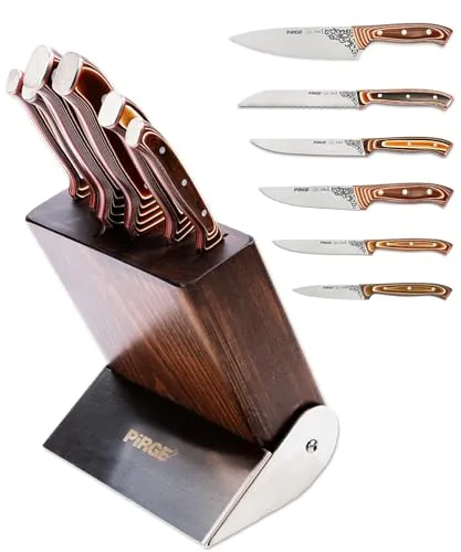 Pirge Elite Küchenmesser Set mit Block 7 TLG
