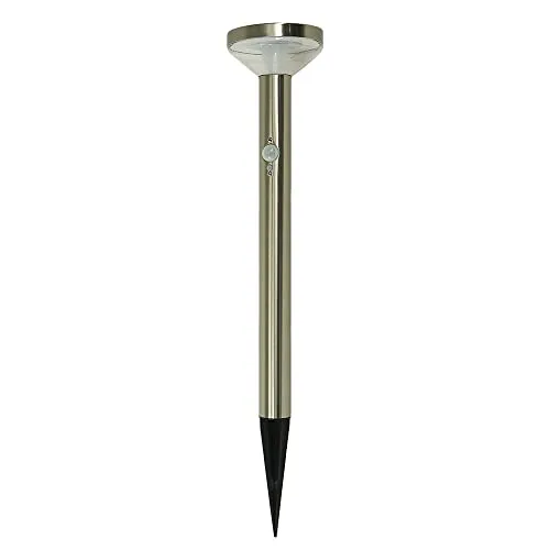 Dapo Stromsparend! Hochwertige LED-Solar-Wege-Leuchte BROK, 50cm, silber. Bewegungsmelder + Helligkeitsregler. Kein Strom nötig! Solar-Sockel-Steh-Lampe, Gartenbeleuchtung (Sockel 50 cm silber)