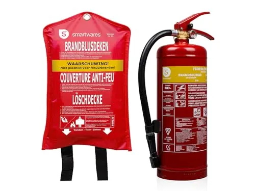 Set: Feuerlöscher Schaumlöscher 3 Liter + Löschdecke - Effektives Brandschutz Set für Innenräume: 3 Liter Schaumlöscher mit hoher Löschkapazität und handlicher Löschdecke, ideal für Autos, Wohnwagen und Küchen. Sicherheit für Ihr Zuhause!
