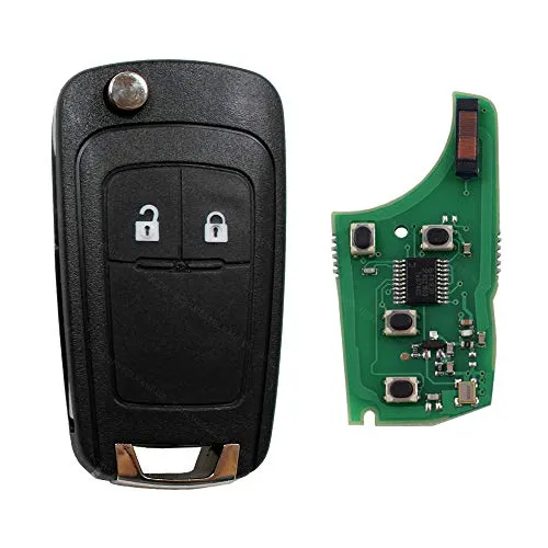 Funk Fernbedienung Klappschlüssel für Opel Fahrzeuge - Autofernbedienungen, idealer Ersatz für defekte Schlüssel mit 2 Tasten und ID46 Transponder, passend für Opel Adam, Astra, Corsa und mehr.