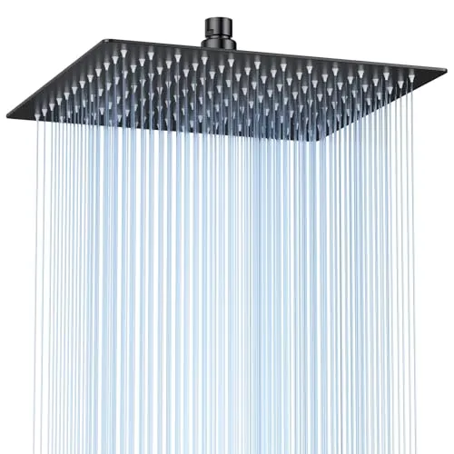 Zoll (30cm) Regendusche Duschkopf – Edelstahl, Hochdruck, Ultradünn, 360° Schwenkbar – Großer Luxus-Kopfbrause für Spa-Duscherlebnis, Einfache Montage 12
