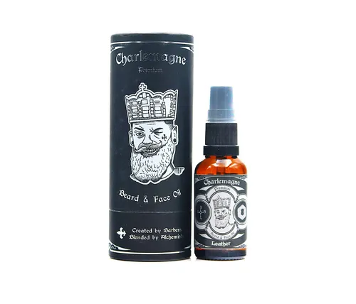 Charlemagne Bartöl & Rasieröl für Herren - Duft Leather - Vegan - 30 ml