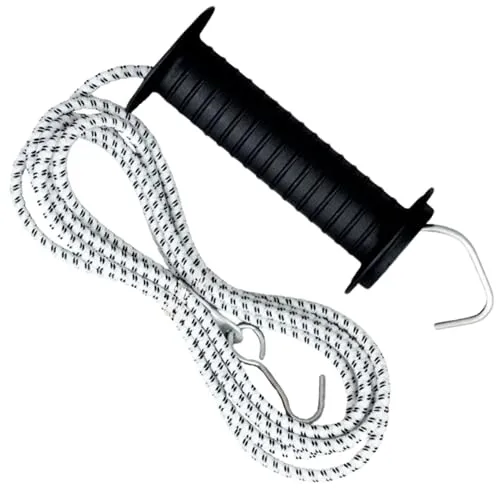 Torgriff-Set mit Elektro-Gummiseil – 3 m (dehnbar bis 6 m), für Pferdekoppeln