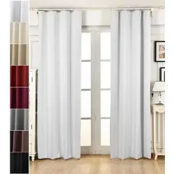 Vorhang Blickdicht Gardinen mit Kräuselband für Schiene, Leichter & weicher Verdunklungsvorhang wärmeisolierend, Thermovorhang Kälteschutz für