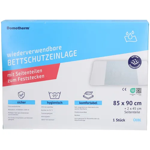 Domotherm Bettschutzeinlage waschbar 85x90cm mit Flügel
