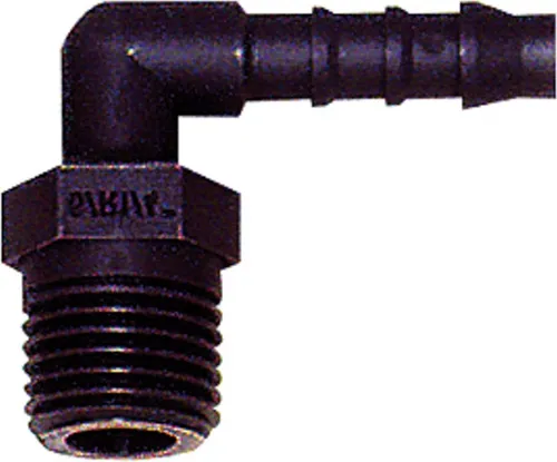 RIEGLER 110974-32.342 Winkel-Einschraubstutzen - R 1/4 a., für Schlauch LW 6 mm, langlebig und aus hochwertigem PA 6 gefertigt