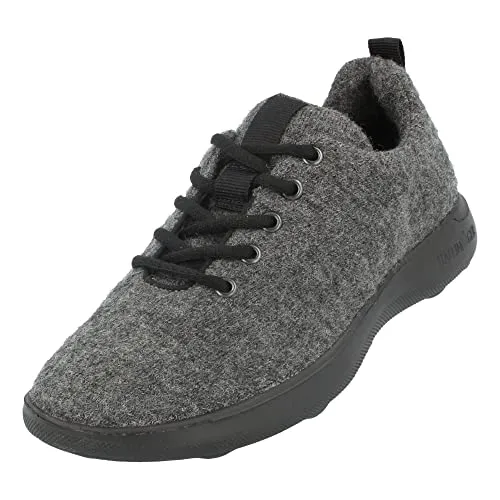 HAFLINGER Wool Sneaker Everyday Anthrazit, Gr. 36 - Damen-Hausschuhe aus reinem Wollfilz, atmungsaktiv und temperaturregulierend für ein perfektes Fußklima, ideal für warme Füße und hohen Tragekomfort.