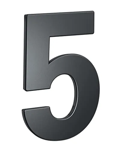 BASI Hausnummer Ziffer 5 aus Stahl in Anthrazit