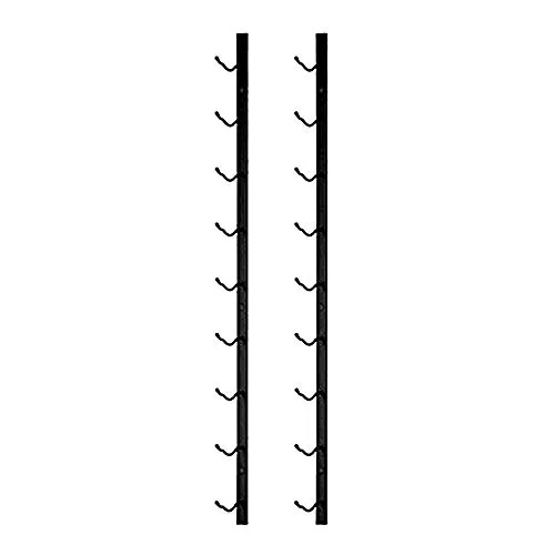 Rebecca Mobili Wandflaschenhalter - Weinregal zum Aufhängen für 9 Flaschen, Eisen Schwarz - Weinregal für 9 Flaschen, platzsparend und stilvoll, ideal für Küche oder Wohnzimmer. Hält Weinflaschen horizontal, um Aromen zu bewahren.