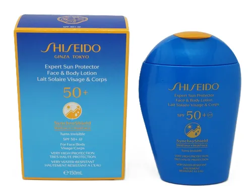Shiseido Expert Sun Protector Lotion SPF 50 - 0.15 l - Sonnenpflege mit SPF 50 und SynchroShieldTM für optimalen Schutz. Zieht schnell ein, beugt lichtbedingter Hautalterung vor und sorgt für ein angenehmes Hautgefühl.