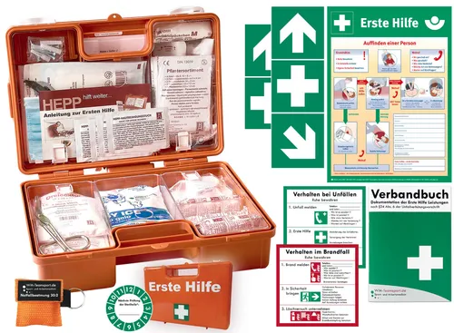 WM-Teamsport Erste-Hilfe-Koffer nach DIN 13157 - Erste Hilfe Koffer nach DIN 13157, robust und mobil, mit praktischer Prüfplakette für schnelle Sichtbarkeit des Verfalldatums und umfangreicher Ausstattung für den sofortigen Einsatz.