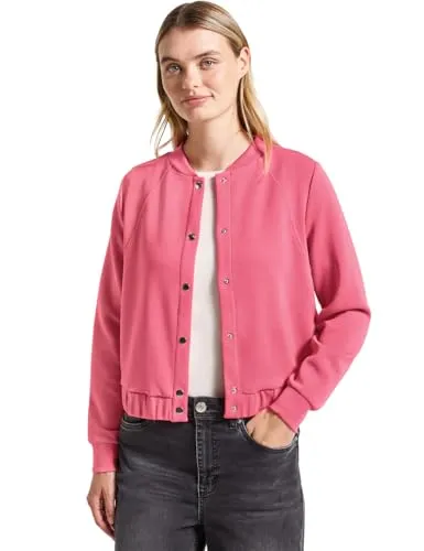 Street One Damen 3227575 Silk-Look Jacke, Almond Coral, 44 - Funktionsjacke im eleganten Silk-Look, leicht und bequem, ideal für den Alltag mit praktischen seitlichen Taschen.