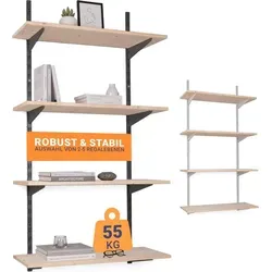 BOOMET Wandregal Metall 4 Ebenen 80x30cm Anthrazit - Praktisches Regalsystem aus pulverbeschichtetem Stahl für individuellen Stauraum. Ideal für verschiedene Räume, leicht zu montieren und erweiterbar. Schaffen Sie Ordnung mit Stil!
