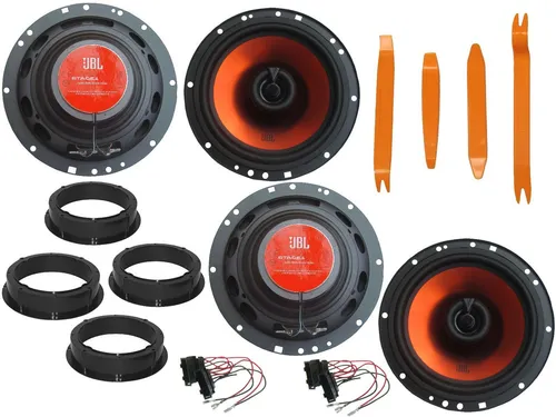 DSX JBL Lautsprecher Set für VW Golf 7 (2013-2020) – 800 W - Hochwertiges Lautsprecher-Set für VW Golf 7, ideal für verbesserten Klang. 2-Wege koaxial mit 165 mm Durchmesser und 400 W max. Leistung für ein beeindruckendes Klangerlebnis.