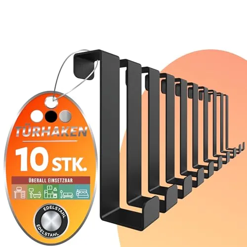 4happy Türhaken zum Einhängen, 10er Set in schwarz von 4happy