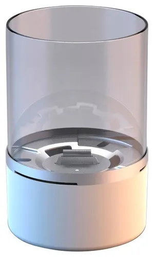 TENDERFLAME Tischfeuer Turm, mit Glasring in weiß von TENDERFLAME