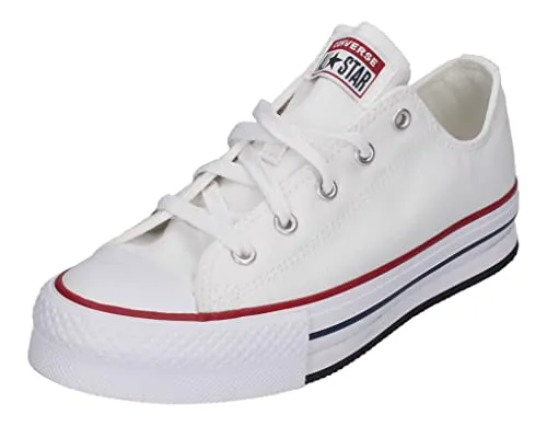 CONVERSE CHUCK TAYLOR ALL STAR EVA LIFT PLATFORM Sneaker - Sneaker für Mädchen in White-Garnet-Navy, aus strapazierfähigem Canvas; mit markentypischem Design und abriebfester Laufsohle, ideal für aktive Kids.