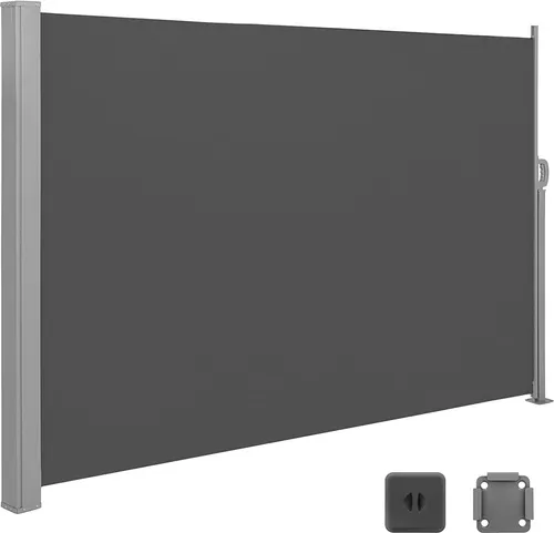 SONGMICS Seitenmarkise 160 x 450 cm in grau von SONGMICS
