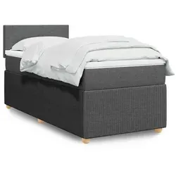 vidaXL Boxspringbett mit Matratze Dunkelgrau 80x200 cm von vidaXL