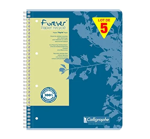 Calligraphe Collegeblock A4+ Forever liniert - 80 Blatt Blau - Blöcke & Formulare, ideal für Schule und Studium mit hochwertigem, umweltfreundlichem Papier für ein angenehmes Schreibgefühl.