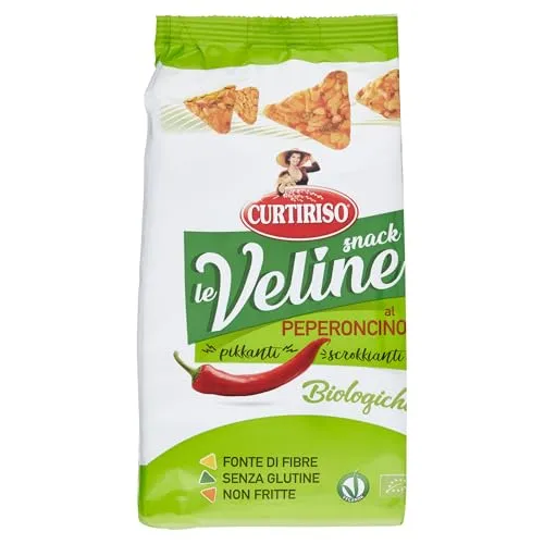 Curtiriso Le Veline Snack al Peperoncino Scrokkinati Biologico Bio-Chili-Pfeffer-Snacks 80g