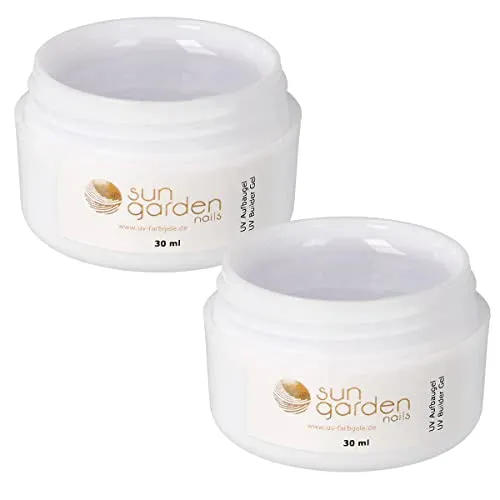 Sun Garden Nails Aufbaugel Clear Sparset 2x30ml für Gelnägel UV Gel für Nagelverlängerung und Verstärkung Buildergel transparent