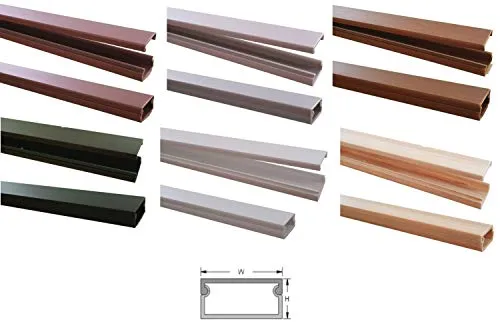 netproshop 1m Kabelkanal 19,1x11mm-Außenmaß selbstklebend, Farbe:Hellbraun Meliert