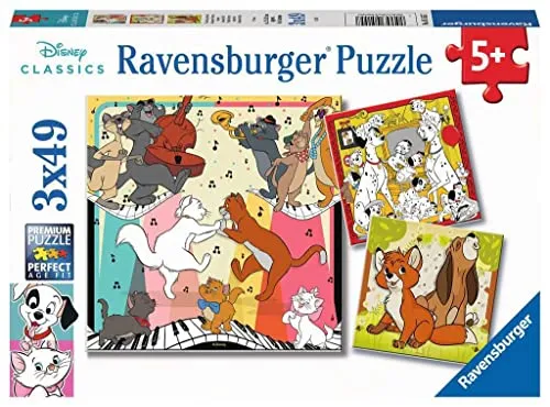 Ravensburger Kinderpuzzle - 05155 Tierisch gut Drauf - Puzzle für Kinder ab 5 Jahren, Disney Puzzle mit 3x49 Teilen