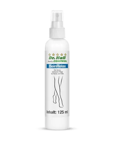 Dr. Hall Bein Relax Eis Spray – Kühlspray für müde Beine mit Menthol, Pfefferminz & Rosmarin, 125 ml