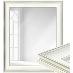 WANDStyle Wandspiegel H235, Weiß, Klassischer Stil 70 cm x 60 cm - Spiegel, hochwertig und nachhaltig produziert in Deutschland, ideal für jeden Raum mit klassischem Design.
