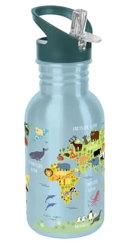 GEDALABELS Trinkflasche Sport Wo kommt ihr denn her 500ml | GEDA | Sport | Sportbottle | Flasche | Kindergarten | Schule | Erdkunde | Tiere der Welt