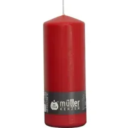 Müller Stumpenkerze karminrot, 6 Stück (Ø 70 x H 180 mm) in rot von Müller Kerzenfabrik GmbH