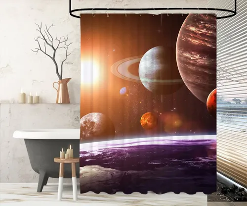 Sanilo Duschvorhang Planeten 180 x 200 cm in orange von Sanilo