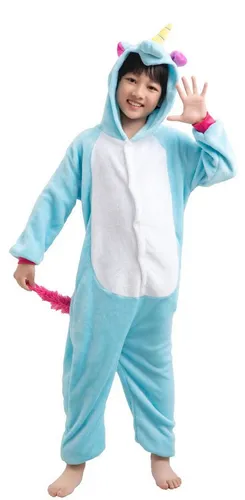 Corimori Jumpsuit Kinder Kostüm Jumpsuit Onesie verschiedene Designs (1-tlg) Fasching, Karneval, Tierkostüme Einhorn Türkis 128-134 Mädchen Jungen