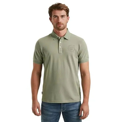 PME Legend Herren Poloshirt Short Sleeve Polo Stretch Pique - Regular Fit S-5XL, Größe:5XL, Farbe:6170 Shadow