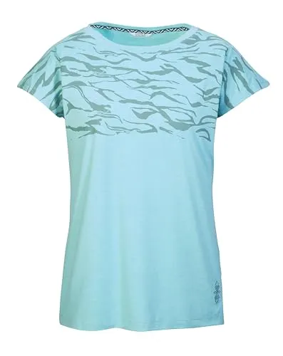 Killtec T-Shirt KOS 22 WMN - Damen T-Shirt aus atmungsaktivem, schnelltrocknendem Material, ideal für Sport und Freizeit, mit stylischem Melange-Design und modernem Print.