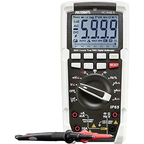 VOLTCRAFT VC-440 E - Digitales Hand-Multimeter, strahlwassergeschützt (IP65) und extrem robust mit Taschenlampenfunktion