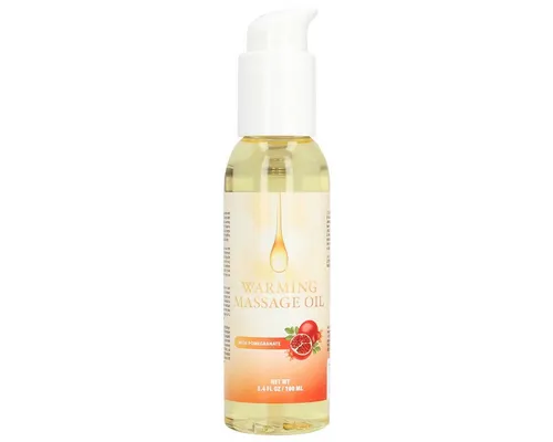 PharmQuests Gleit- & Massageöl Warming Massage Oil - Pomegranate, Flasche mit 100ml, 1-tlg., verführerisches, wärmendes Massage-Öl mit Granatapfel-Duft