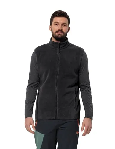 Jack Wolfskin Herren Waldsteig Fz Vest M - Fleece Weste in Schwarz, XL EU - Herren-Westen: Warme und weiche Fleeceweste, 3-in-1 kompatibel mit recycelten Materialien für umweltbewusste Abenteuer.