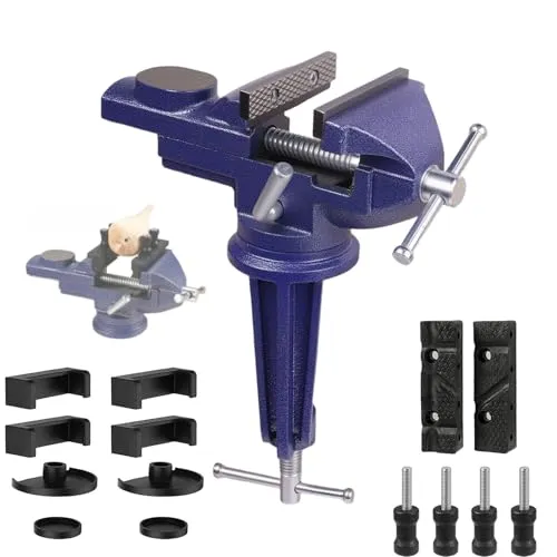 360° drehbarer Schraubstock, 70mm Tischschraubstock mit multifunktionalen Backen