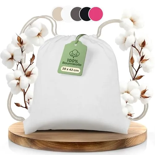 Naturstube® Baumwoll Weißer Turnbeutel Sportbeutel Zuziehbeutel Gymsack Sack Jute Schule Rucksack Stoffbeutel & Sportbeutel zum Bemalen
