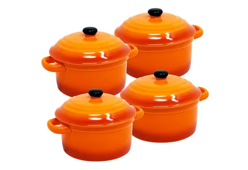 ToCi Auflaufform 4x Auflaufschalen mit Deckel - Auflaufformen aus Keramik, ideal für köstliche Aufläufe, hitzebeständig und mit praktischem Deckel für einfaches Aufbewahren.