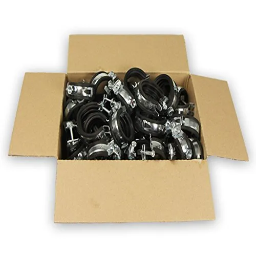 Rohrschelle, Gelenkschelle 100 Stück, für 12-16 mm Rohr-Ø - Eisenwaren, praktischer Karton mit 100 Stück Rohrschellen, ideal für sichere Rohrbefestigungen und vielseitige Anwendungen.