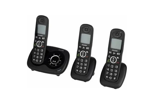 Alcatel XL595B Voice Trio DE schwarz - Festnetztelefon mit Anrufbeantworter - Festnetztelefon mit Anrufbeantworter, ideal für Familien und Büros, bietet klare Sprachqualität und Benutzerfreundlichkeit.